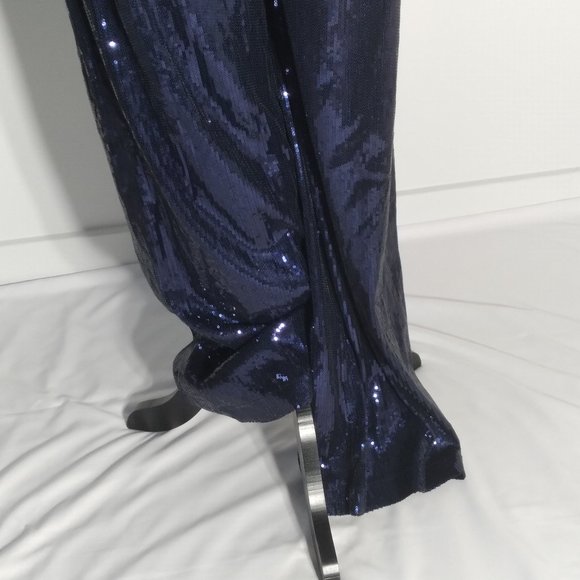 Holiday Navy Blue Sequined Trousers - Picture 5 of 9